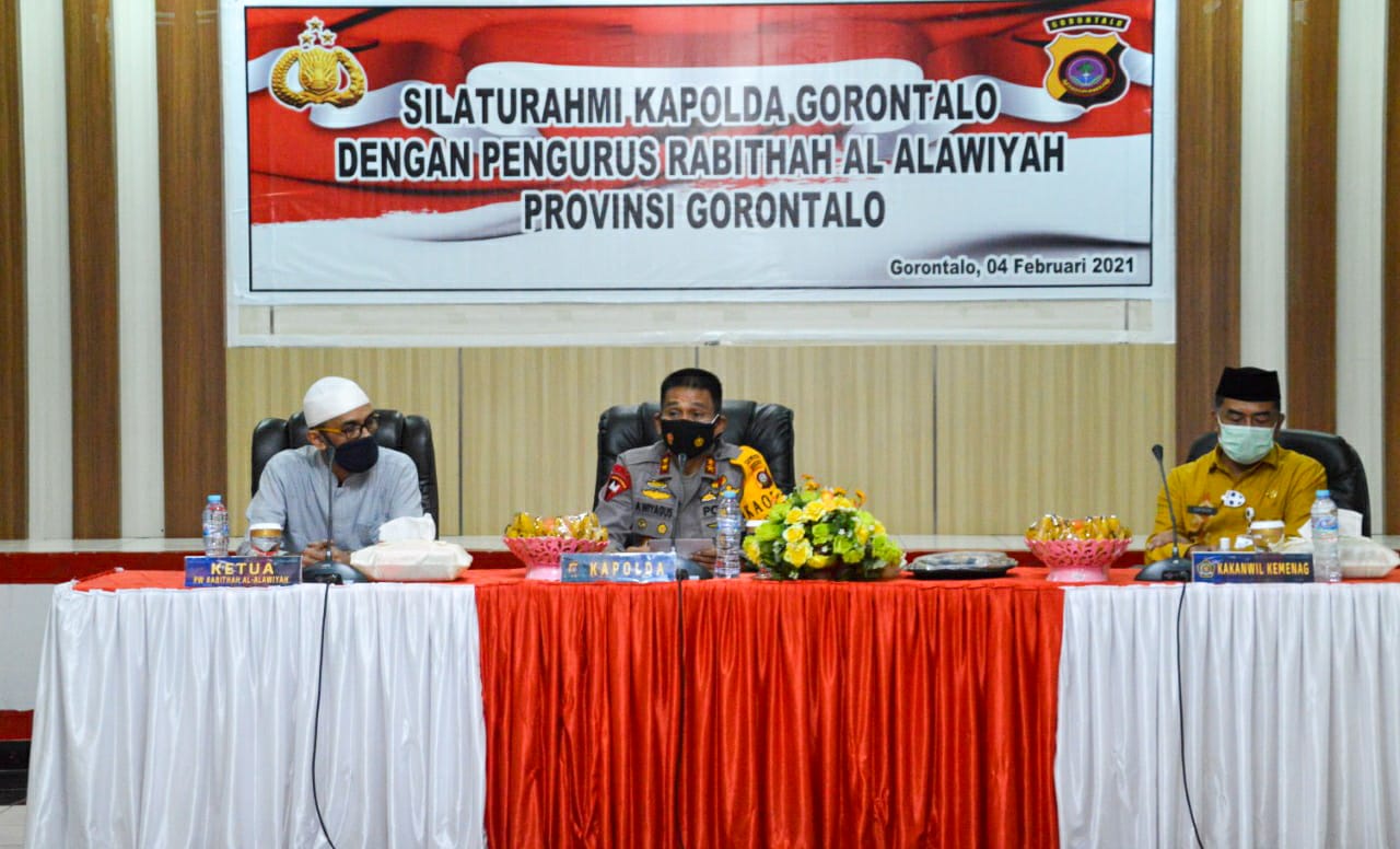 Kapolda Gorontalo Silahturahmi Dengan Pengurus Rabithah Alawiyah Provinsi Gorontalo