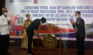 Peluncuran TP2DD sekaligus kick off gerakan 1.000 QRIS UMKM, QRIS di pasar tradisional Tapa, Qris di lingkungan Pemda dan QRIS untuk seluruh pajak distribusi di Kabupaten Bone Bolango, di gedung Bank Indonesia Perwakilan Gorontalo
