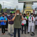 Beberapa orang aliansi aksi damai Gorontalo For Palestina saat Shalat Ghaib